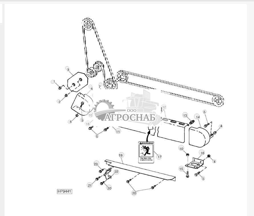 Щитки привода соломоизмельчителя 